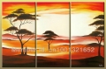 whole hand-painted hi-q modern wall art home decorative landscape tree oil painting on canvas the vast desert pcs/set framed