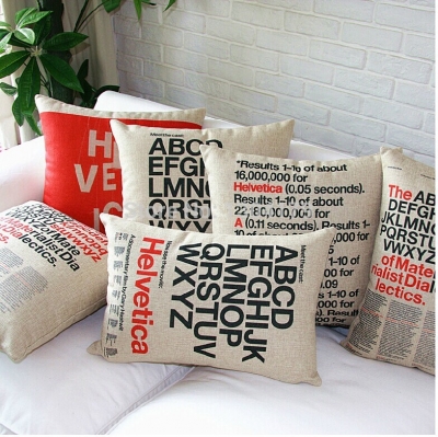 4pcs english words linen decorative throw pillows decorate for a sofa cushion cover set pillow cover home decor