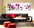 50*50cm size 3 piece sell modern wall painting purple pink blue flower home decorative art picture paint on canvas prints