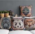 cartoon animal cushions 1pcs cat and owl and panda cushion pillow home decorate cotton linen cushion cover