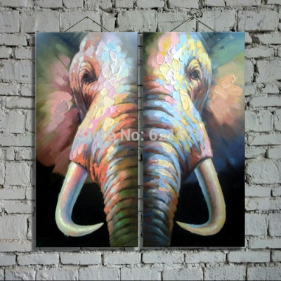 hand-painted modern european home decor living room wall art picture abstract elephant nose oil painting on canvas art framed