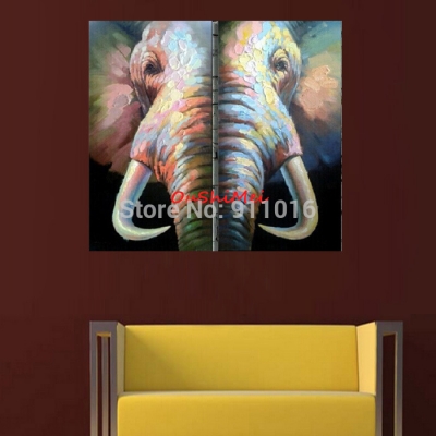 hand painted oil painting high q. elephant animal modern paintings hang painting for living room decor wall pictures horse craft