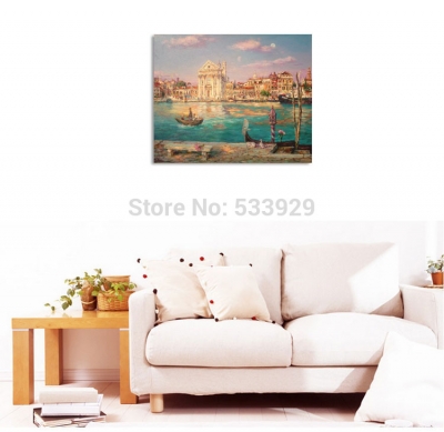 modern tds-hx038 yong-across the canal art printed painting on canvas for home living room wall decoration