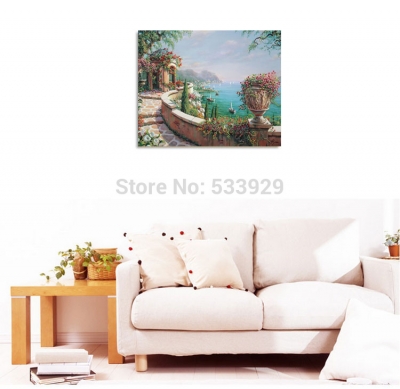 modern tds-hx039 yong-capri terrace art printed painting on canvas for home living room wall decoration