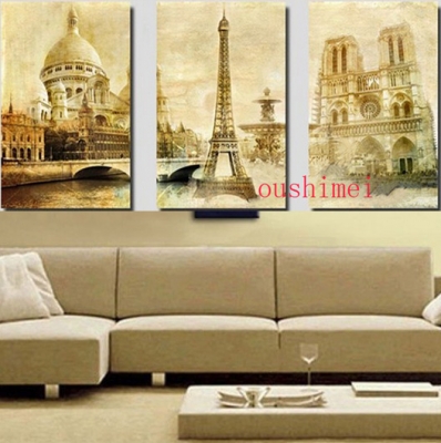 printed art 3 piece wall modern paris street landscape on canvas oil painting for bedroom triumphal arch living room pictures