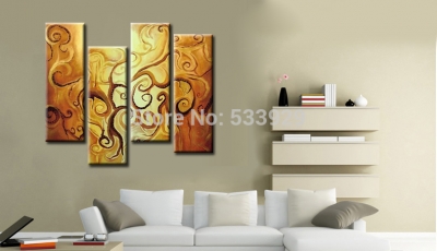 sell 4pcs abstract oil painting hand painted home wall decor art oil painting on canvas for living room