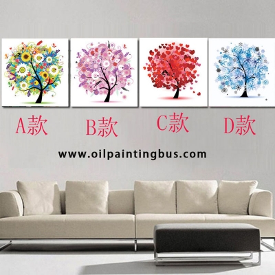 shipment handmade painting sofa wall background paintings mural modern home decoration flower white abstract 4piece flower