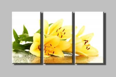 yellow lilies 3 panels/set hd canvas print painting artwork wall art picture gift for room decorative painting h00859d-n
