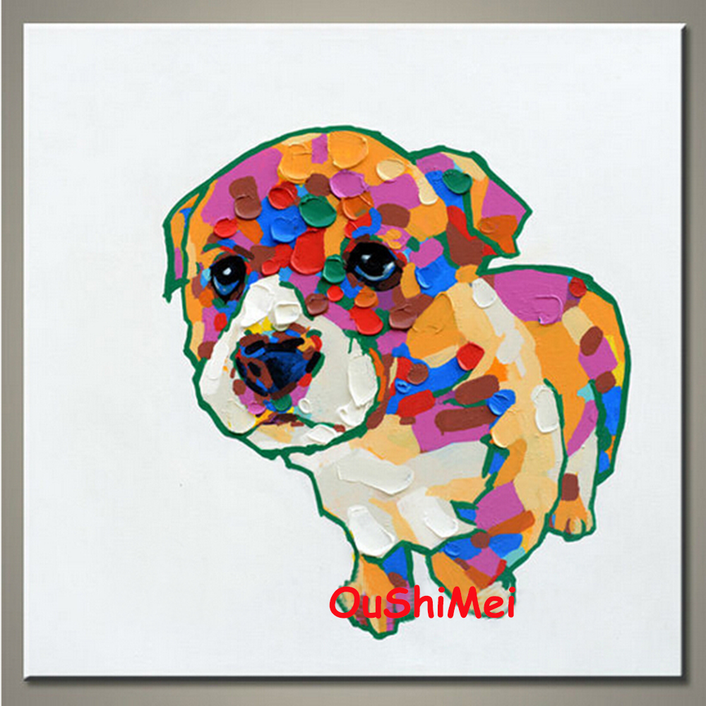 new hand painted abstract dog picture on canvas oil painting modern wall painting acrylic paintings lovely animals pictures