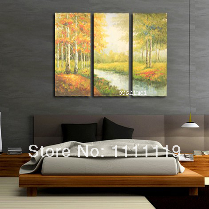 handmade painting on canvas tree painting landscape for room decor wall art pictures modern paintings for living room craft