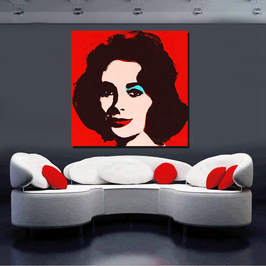 hand oil painting on canvas elizabeth taylor pop art paintings modern decoration wall art living room decor picture nk76