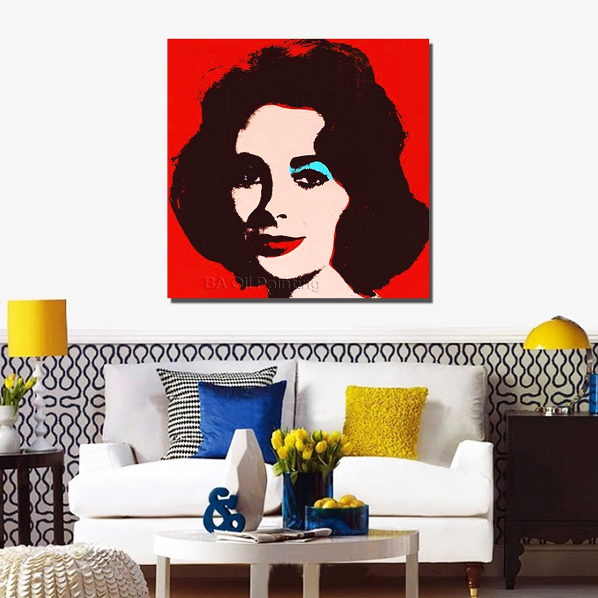 hand oil painting on canvas elizabeth taylor pop art paintings modern decoration wall art living room decor picture nk76