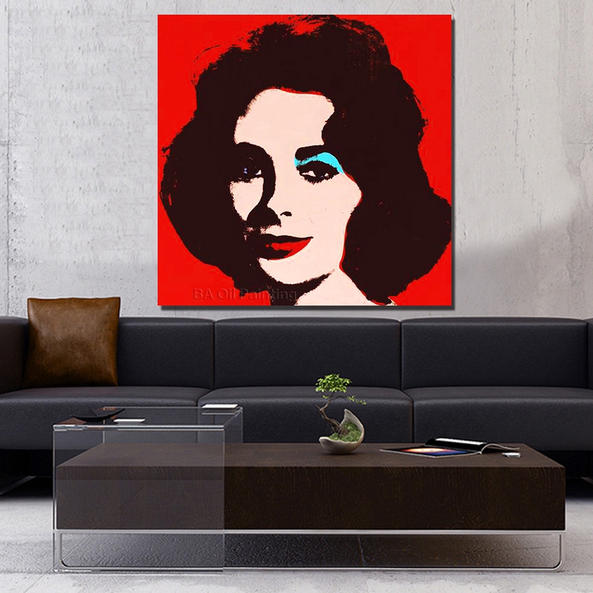 hand oil painting on canvas elizabeth taylor pop art paintings modern decoration wall art living room decor picture nk76