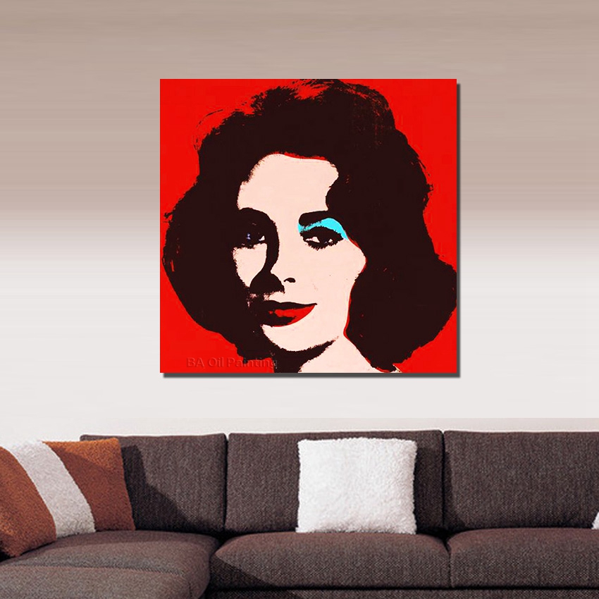 hand oil painting on canvas elizabeth taylor pop art paintings modern decoration wall art living room decor picture nk76