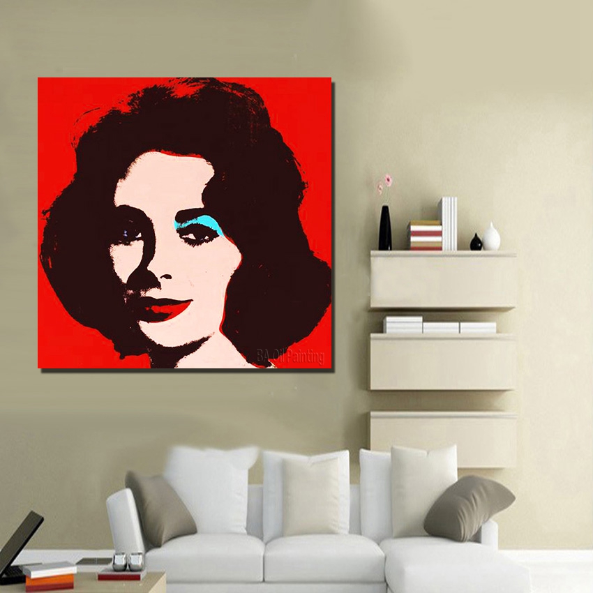 hand oil painting on canvas elizabeth taylor pop art paintings modern decoration wall art living room decor picture nk76