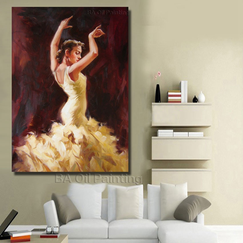 handpainted flamenco spanish woman heat dancing dancer oil painting on canvas paintings oil no framed nk352