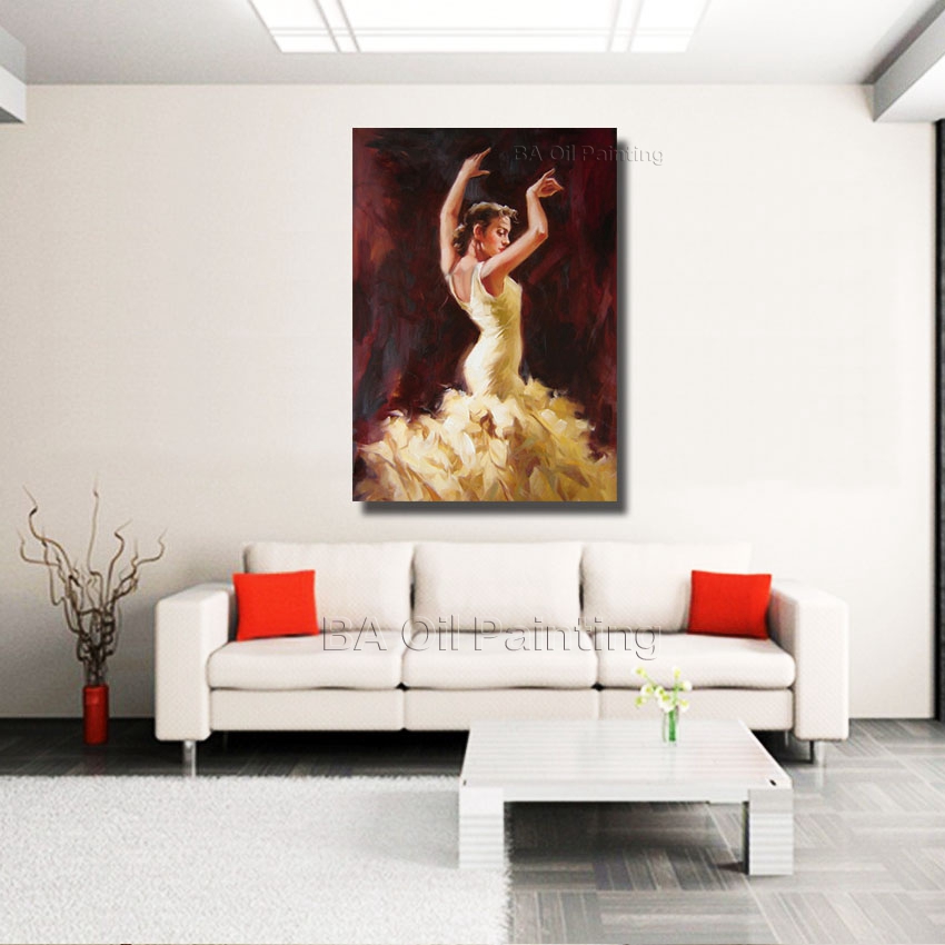 handpainted flamenco spanish woman heat dancing dancer oil painting on canvas paintings oil no framed nk352