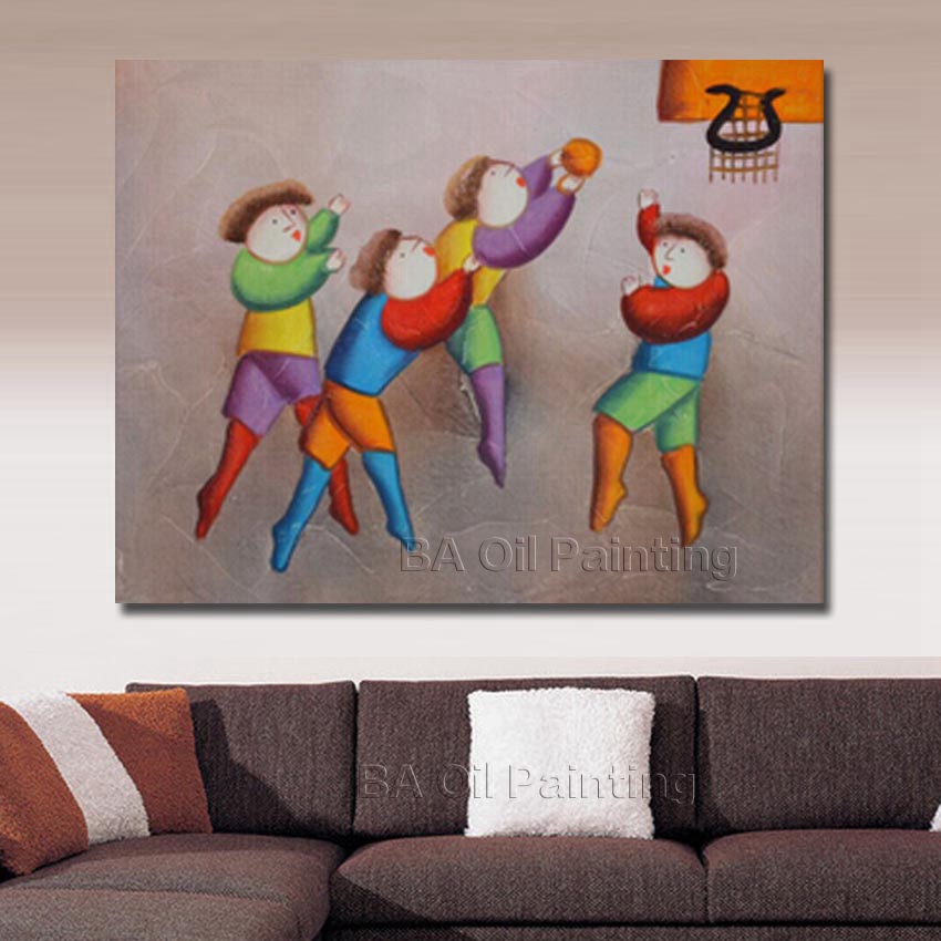 handpainted oil painting on canvas children play oil painting abstract modern canvas wall art living room decor picture nk410