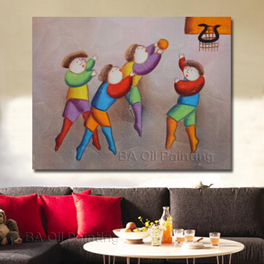 handpainted oil painting on canvas children play oil painting abstract modern canvas wall art living room decor picture nk410