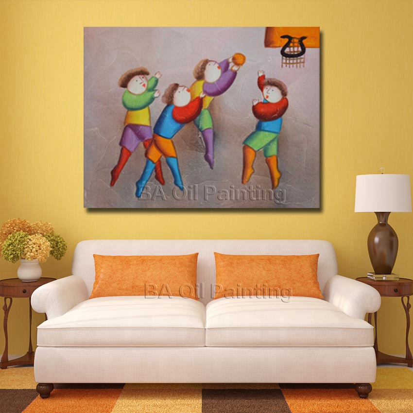 handpainted oil painting on canvas children play oil painting abstract modern canvas wall art living room decor picture nk410