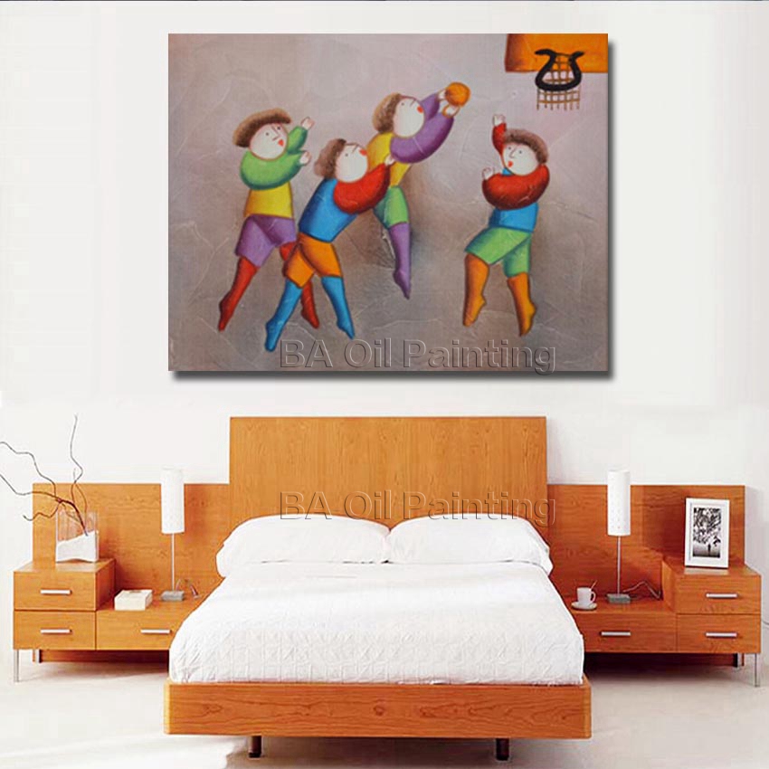 handpainted oil painting on canvas children play oil painting abstract modern canvas wall art living room decor picture nk410