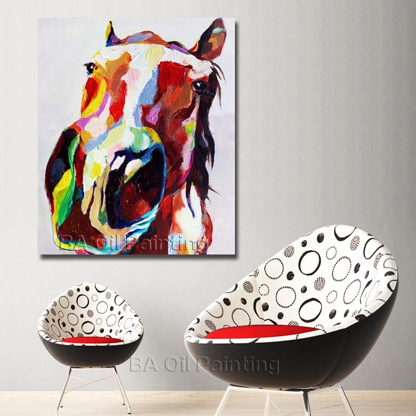 handpainted oil painting on canvas horse's head oil painting abstract modern canvas wall art nk417