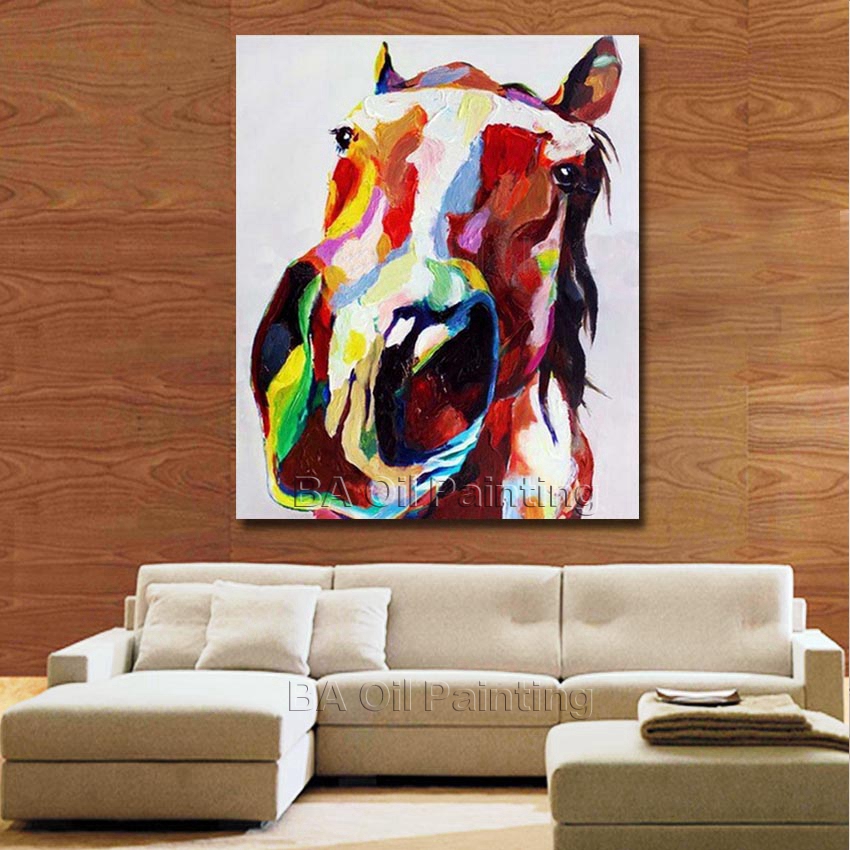 handpainted oil painting on canvas horse's head oil painting abstract modern canvas wall art nk417