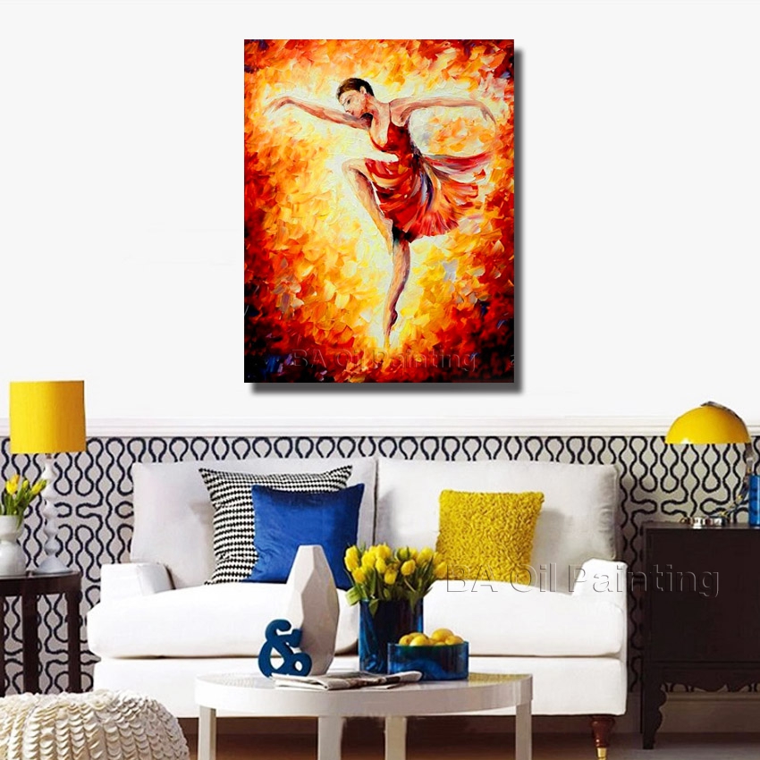 handpainted pictures wall art home decoration dancer oil painting on canvas paintings oil no framed nk346