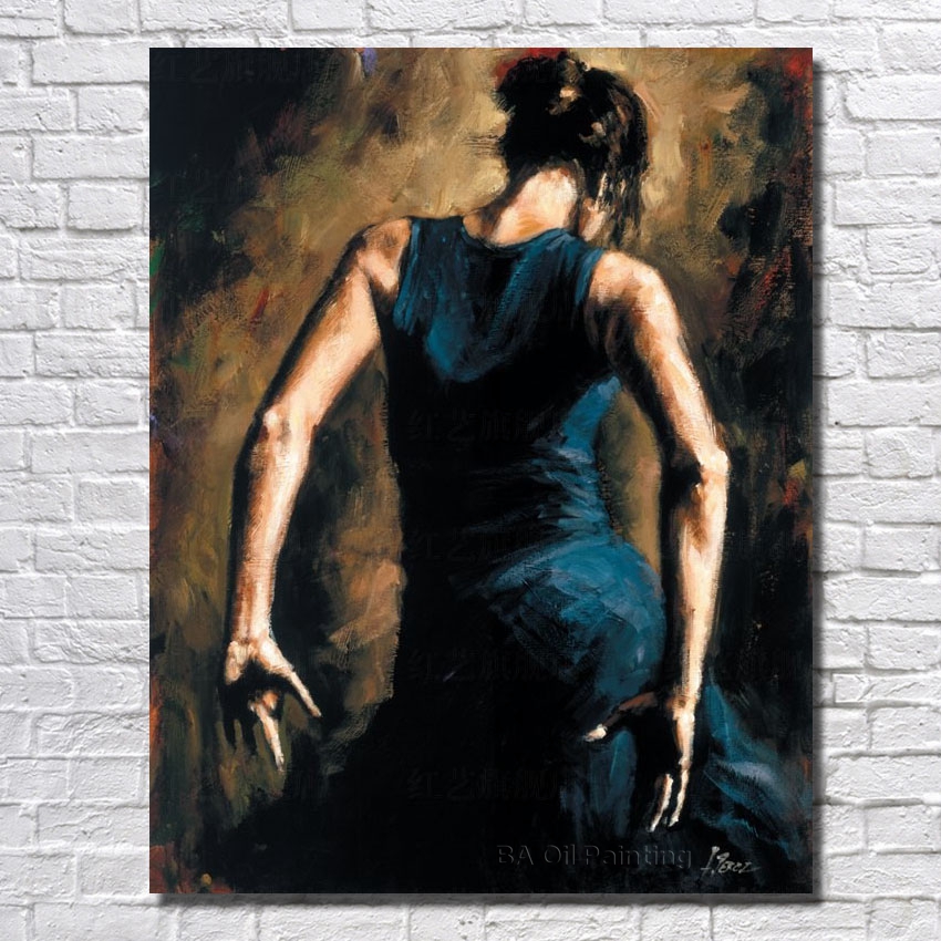 wall art home decoration new spanish woman heat dancer oil painting on canvas paintings oil no framed nk490