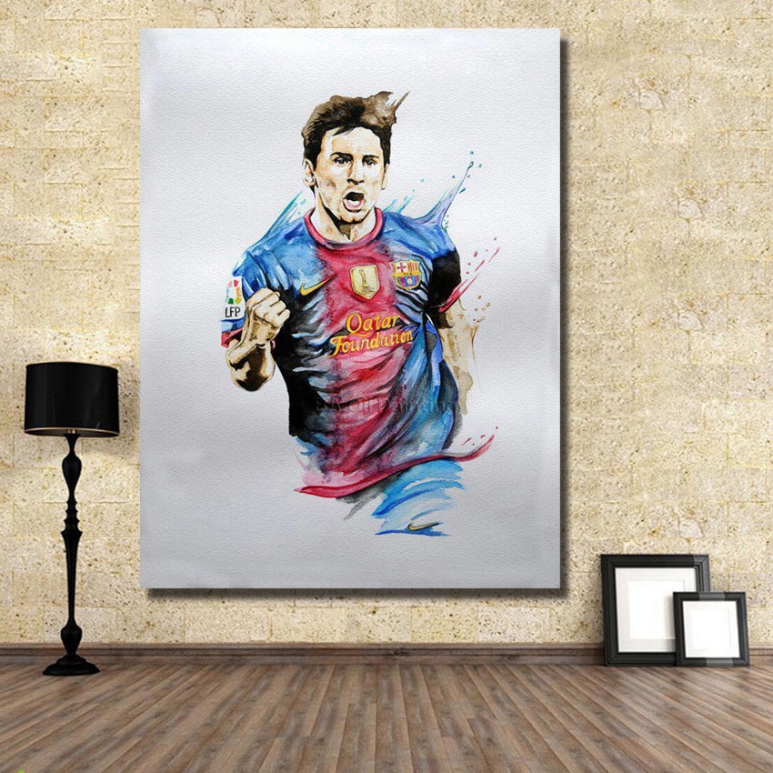 whole hand oil painting on canvas argentina super star soccer sport player messi oil painting on canvas nk302