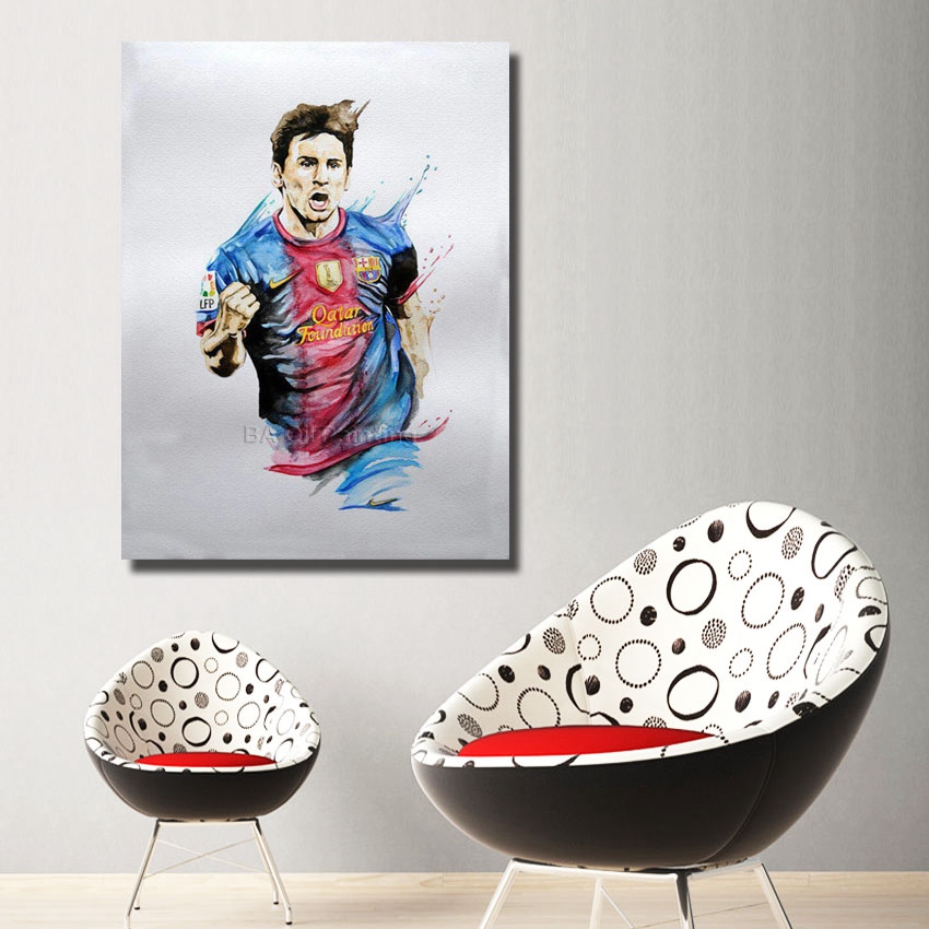 whole hand oil painting on canvas argentina super star soccer sport player messi oil painting on canvas nk302