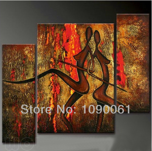 Hand Painted Large Abstract Paintings Of Sexy Women Wall Art Set Of 3