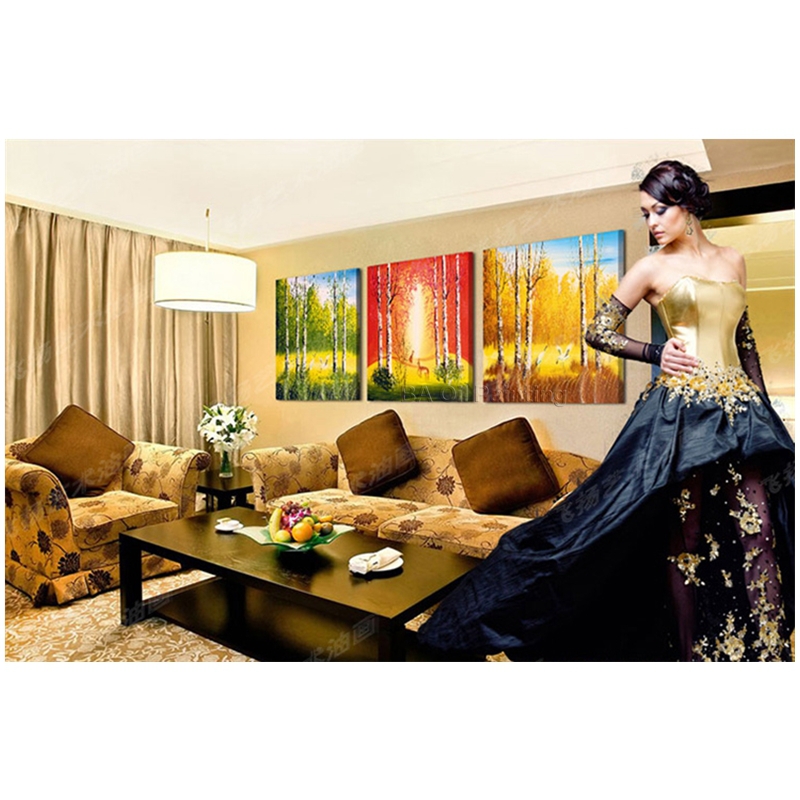 hand painted canvas painting four seasons scenery painting pure hand-painted european handpainted picture wk2088