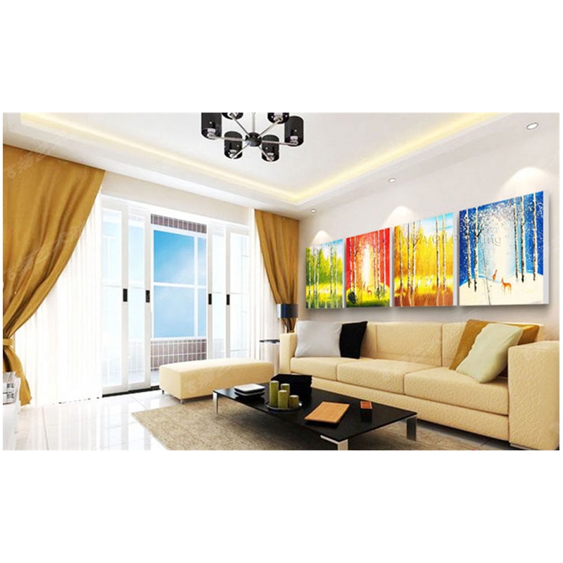 hand painted canvas painting four seasons scenery painting pure hand-painted european handpainted picture wk2088