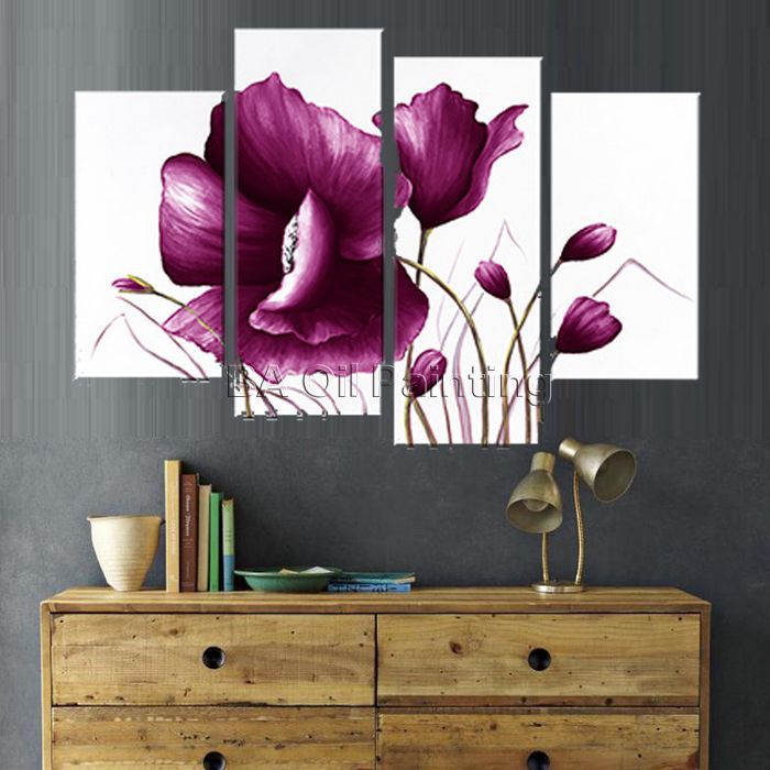 oil painting modern living room wall decor canvas painting plum flower picture handpainted art romance flower landscape wall