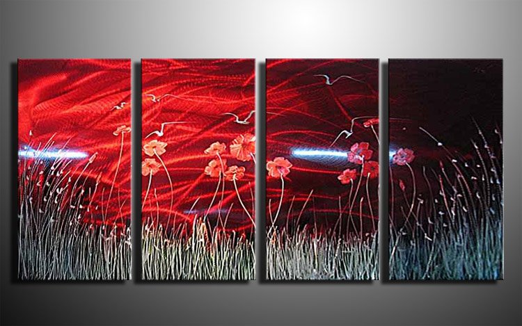 oil painting wall home decor metal sculpture flower wall oil painting on canvas aluminum hand painted