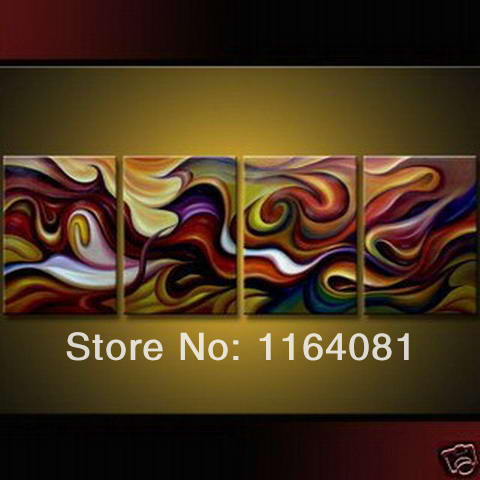 promotional price 4pcs hand painted canvas modern decorative portfolio abstract art classical moving gifts oil painting