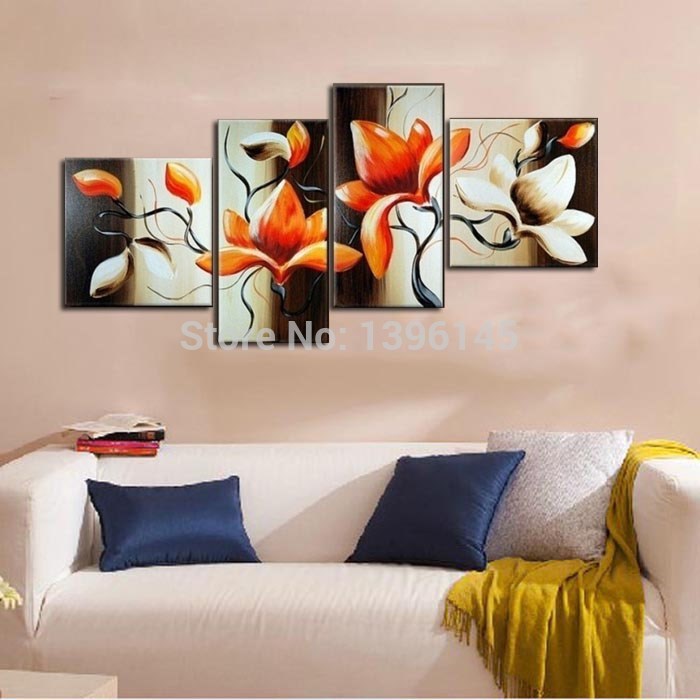 red color painting the magnolia modern abstract handmade oil painting on canvas hand picture wall art gift