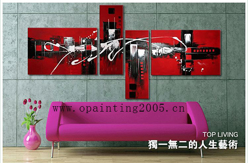 hand painted modern pictures on canvas abstract oil painting for living room wall art decor canvas red paintings home decor