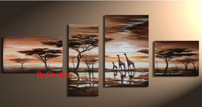 handmade decorative painting modern abstract picture landscape set paintings mural wall oil painting on canvas for living room