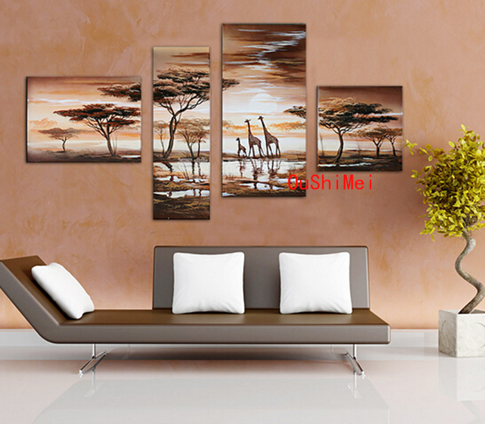 handmade decorative painting modern abstract picture landscape set paintings mural wall oil painting on canvas for living room