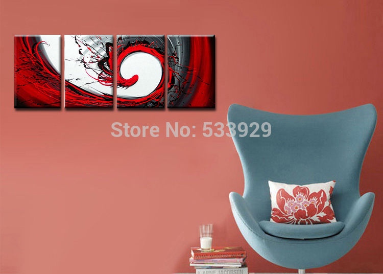 abstract hand painted oil painting home 4pcs wall decor art oil painting on canvas for living room