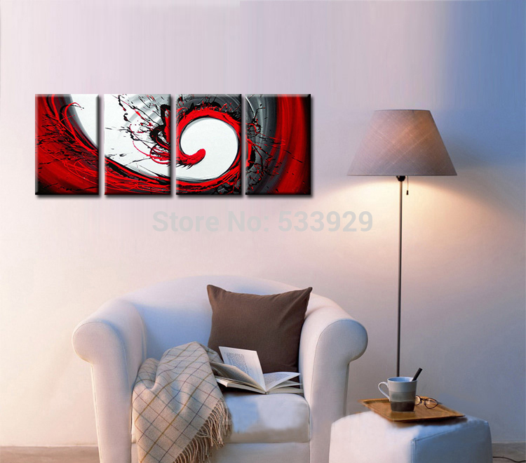 abstract hand painted oil painting home 4pcs wall decor art oil painting on canvas for living room