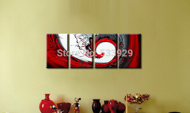 abstract hand painted oil painting home 4pcs wall decor art oil painting on canvas for living room