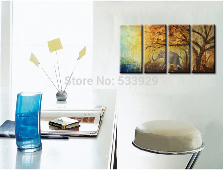 sell 4pcs abstract hand painted home wall decor art oil painting on canvas for living room