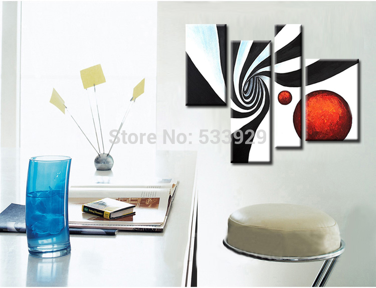 sell 4pcs abstract hand painted home wall decor art oil painting on canvas for living room