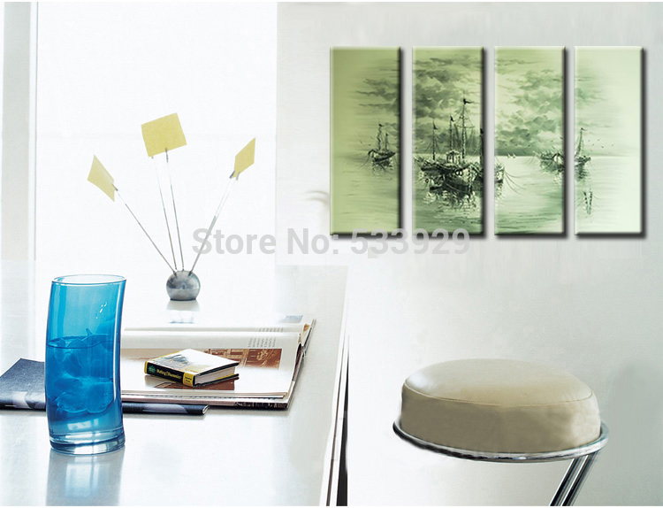 sell 4pcs abstract hand painted home wall decor art oil painting on canvas for living room