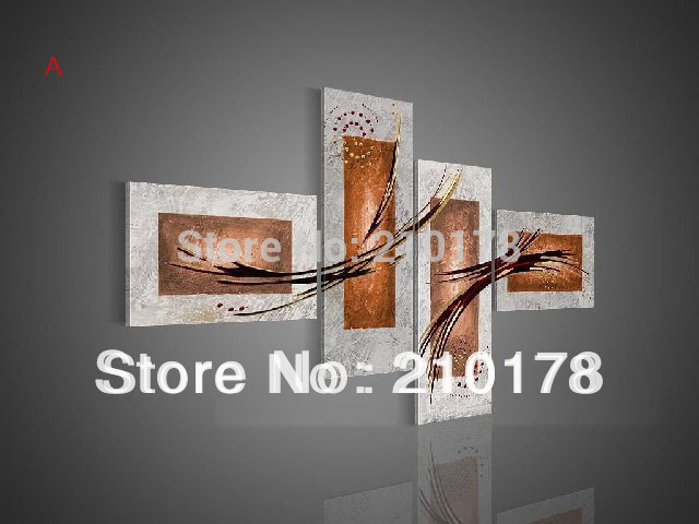 hand-painted wall art abstract oil paintings home decoration abstract landscape oil painting on canvas 4pcs/set dy-056