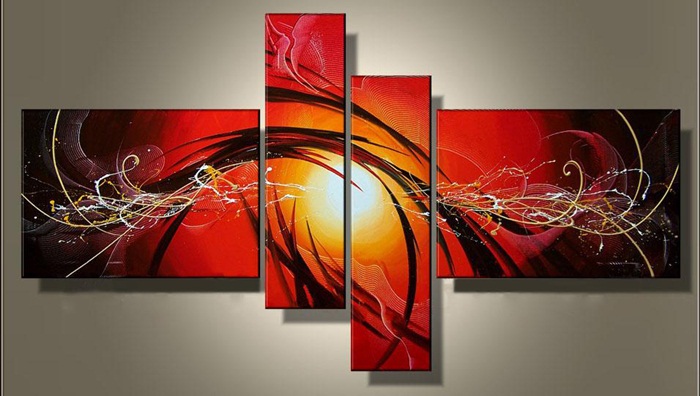 oil paintings on canvas red black white home decoration modern abstract oil painting wall dy-134