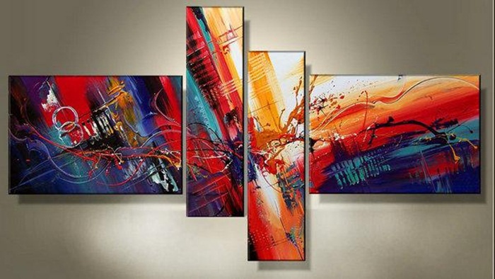 oil paintings on canvas red black white home decoration modern abstract oil painting wall dy-134